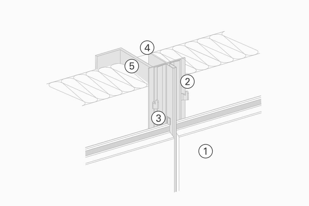 Skizze zur Befestigung des Basisagraffenssystems auf vertikaler Unterkonstruktion