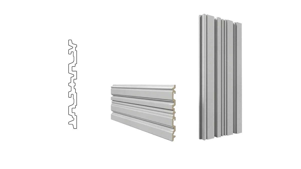 Tonality Marmorloren Querschnitt - Querschnittsansicht von Fassadenpaneelen in Marmoroptik