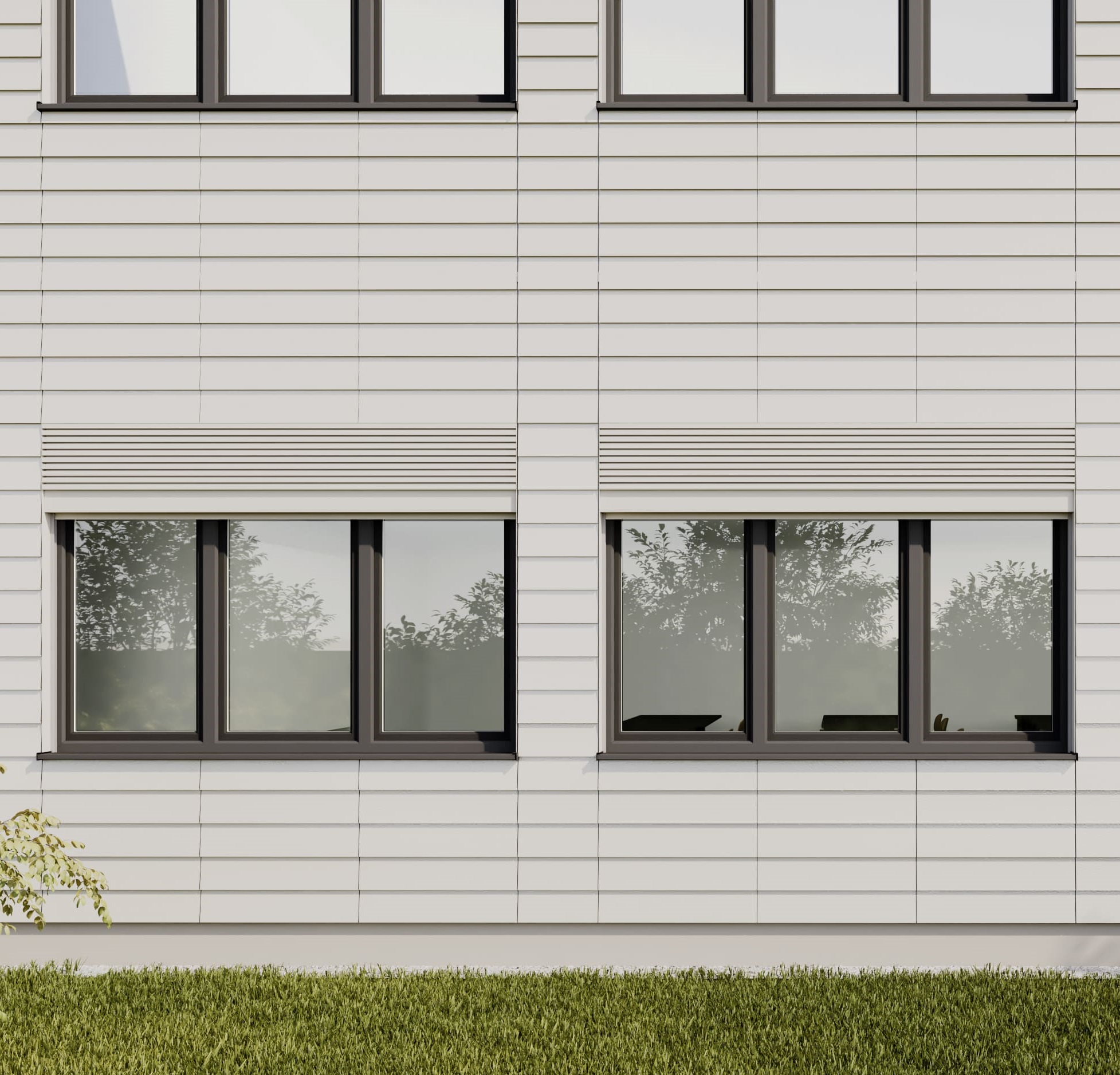 Фасадное интегрированное вентиляционное решение. Tonality формованное изделие Металлический Рептилия.