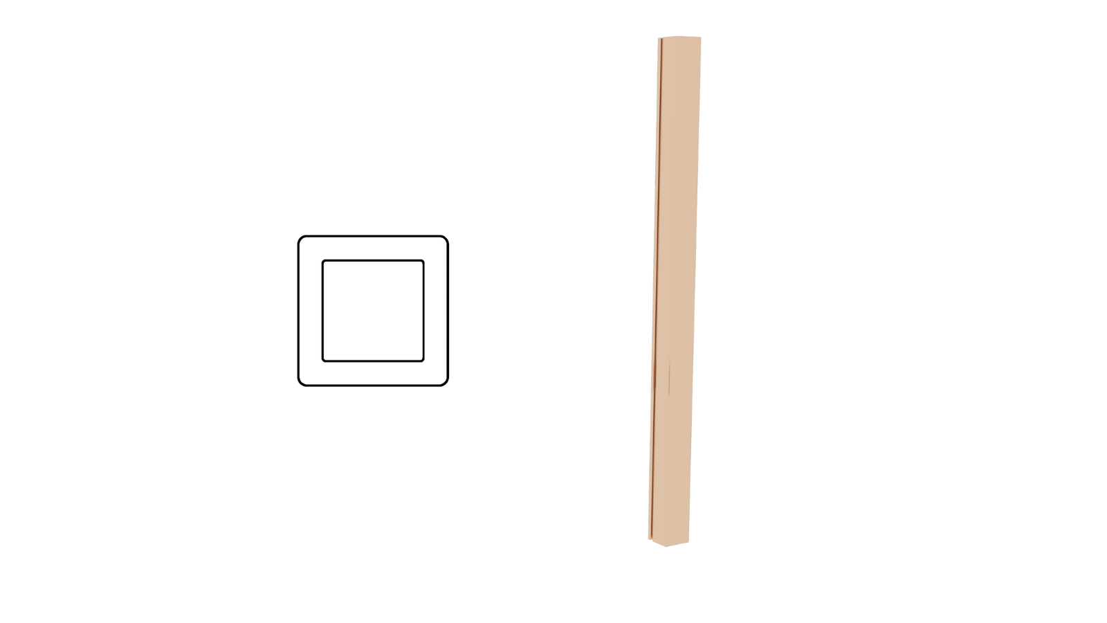 Oberfäche der Baguettes/Squares in Farbe Creme mit Queransicht.